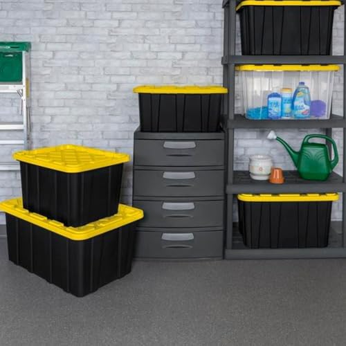 Sterilite Industrial Storage Tote with Lids for Garage, 27 Gallon, 12-Pack - Image 6