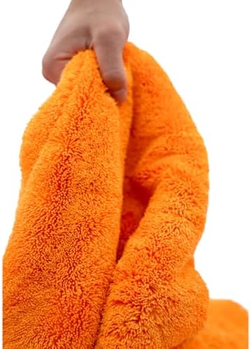 THOR GOAT 1800 Drying Towel (Orange) – Premium Korean Microfiber Car Drying Towel – Ultra Plush Twist Loop Design – Super Absorbent, Lint-Free, 28x28, 1800 GSM – Professional Auto Detailing Towel - Image 5