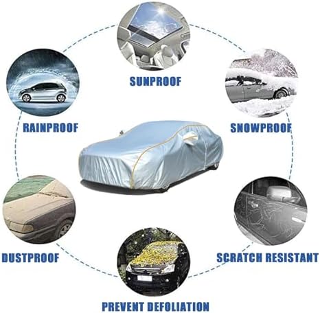 Full Car Cover for Alpina E36 3 Series Cabriolet (1992-1999),Full Exterior Covers Breathable Waterproof Dustproof Sun Protection Snowproof with Reflective Strip and Zipper Door - Image 7