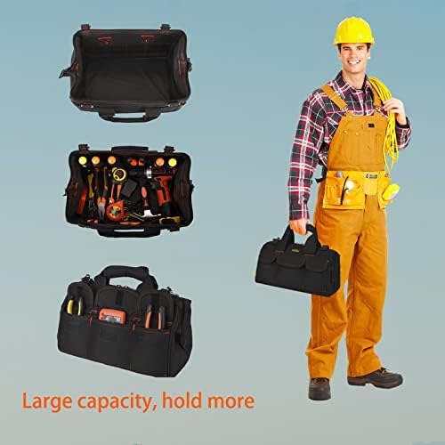 FASTECH 20-inch Heavy Duty Tools Bag with Wide Mouth for Tool Storage, Carrier and Organizer, Tote Bag for Men, Wide Mouth Tote Bag With Inside Pockets (20 Inch) - Image 7