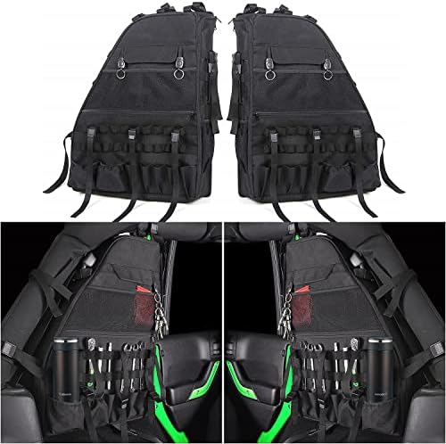 Roll Bar Storage Bag Cargo Cage with Multi-Pockets for 2007~2022 Jeep Wrangler JK TJ JL & Unlimited 4 Doors Organizers Saddlebag Holder Bags Tool Kits (Pack of 2) - Image 7