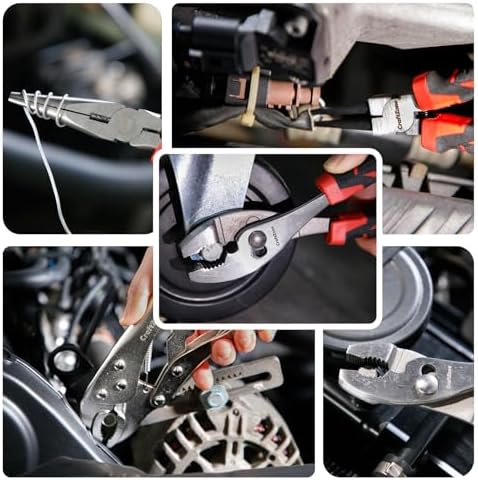 24 PC Pliers Tool Set with Storage Rack, Snap Ring, Needle Nose,Long Reach,Lineman's,Groove Joint and Diagonal Cutting Pliers,Cable Cutter,Wire Stripper for Plyers Home Use, Holiday,Fathers' Day Gift - Image 7