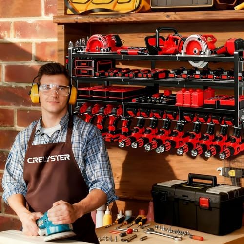 50" W Power Tool Organizer Wall Mount,Holds 12 Cordless Drills - Image 7
