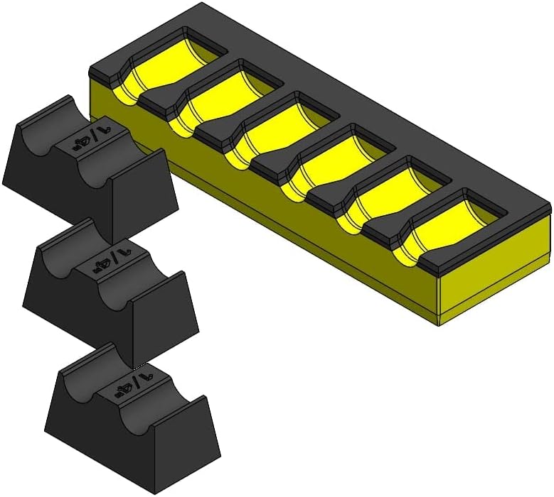 MagAttach Socket Extension Organizers (1/4", Yellow/Black) by 3D+Tool+Trays
