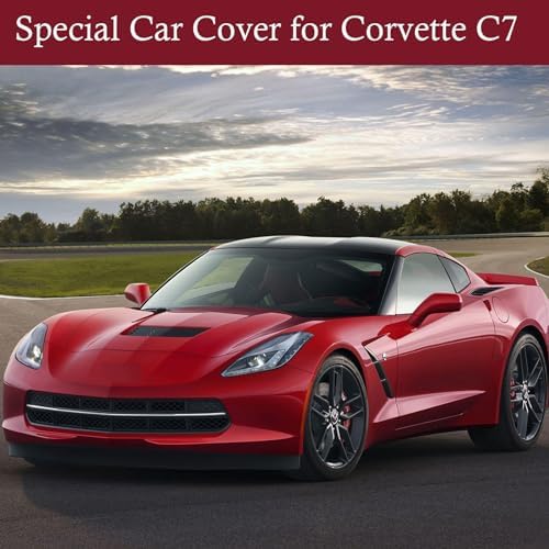 Indoor Car Cover Replace for Corvette C7 2014–2019 Custom-fit Form-Fitting Breathable Stretch Dust-Proof Car Cover for Underground Garage, Car Show(Black+Red) - Image 7