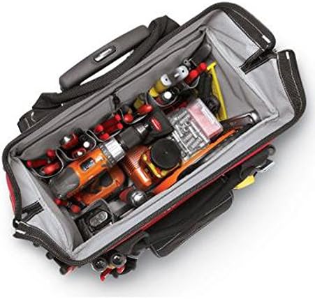 Husky GP-43196N13 18" 600-Denier Red Water Resistant Contractor's Rolling Tool Tote Bag with Telescoping Handle - Image 2