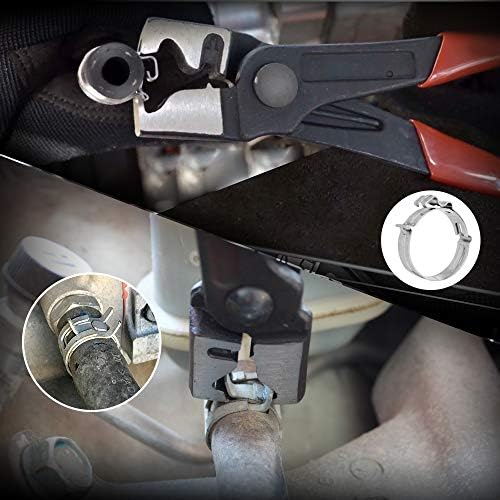 BETOOLL 9pc Hose Clamp Pliers, Professional Automotive with Flexible Wire Long Reach, Clic R Type Swivel Jaw and Flat Band Pliers for Coolant Radiator Heater/Water Hose (Red) - Image 6