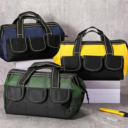 Sanwuta 3 Pack 13 Inch Tool Bags, Classic, Blue, Yellow, Army Green - Image 6