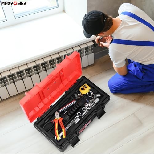 MAXPOWER 17 inch Tool Box, Small Plastic Toolbox with Handle - Image 6
