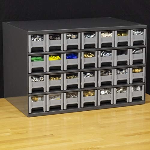 Akro-Mils Steel Garage Storage Cabinet, Small Parts Organizer Metal Cabinet for Hardware, Nails, Screws, Bolts, Nuts, and More, 17" W x 11" D x 11" H, 28-Drawer, Gray Cabinet/Gray Drawers (19228) - Image 6