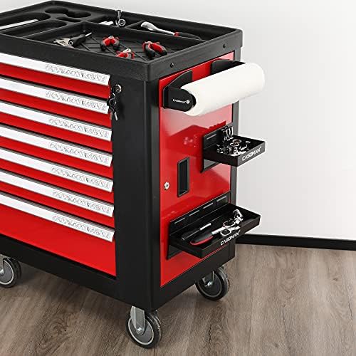 CASOMAN Magnetic Toolbox Shelf, Tray, Paper Towel Holder, 4-Piece Set, Black, Variety of Use, Durable, Magnets Any Metal Surface - Image 7