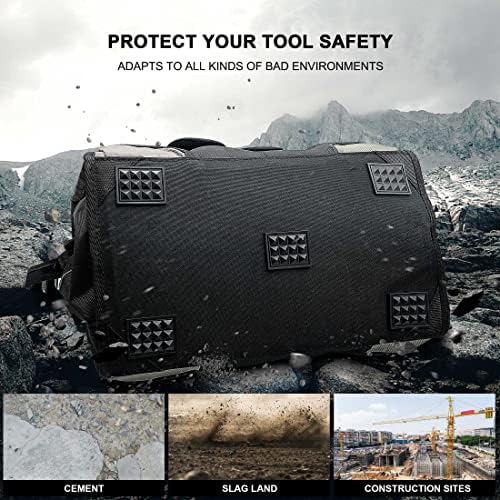HAUTMEC 16" 47-Pockets Tool Bag, Heavy-Duty 1680D Wide Mouth Tool Organizer with Reinforced Hard Base, Padded Shoulder Strap - HT0183 - Image 7