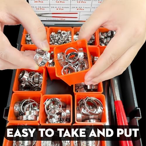 360PCS Single Ear Hose Clamps Kit with Crimper for Auto,PEX Tubing,Marine - Image 6