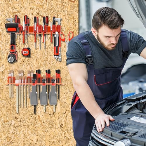 Metal Screwdriver Organizer, Wall Mount Plier Organizer Hammer Holder, Hand Tool Storage Rack for Garage Workshop Workbench(orange, 1PC) - Image 7