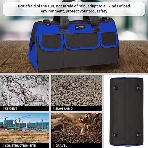 FASTECH 20 Inch Heavy Duty Tool Bag with Wide Mouth for Tool Storage,Carrier and Organizer,Tool Bag for Men/Women, Wide Mouth Tool Bag with Inside Pockets (20 Inch) - Image 6