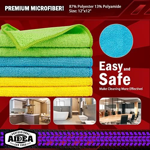 AIDEA Microfiber Cleaning Cloth-50PK, Microfiber Towels for Cars, 12"×12" - Image 6