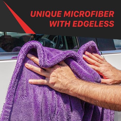 Maxshine 20" x 24" Universal Pink Car Drying Towel – 1200 GSM Rinse-Free Double-Sided Microfiber Towel – Plush, Super Absorbent for Car Wash & Detailing - Image 6