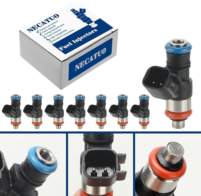 0280158051 Fuel Injectors (Set of 8) Compatible with Chevrolet Camaro Corvette Cadillac CTS 6.2L 7.0L V8 (4 Holes) for # 217-2425 832-11220
