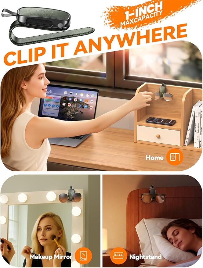 JOYROOM Sunglasses Holder for Car Visor, Magnetic Sunglass Organizer Clip Universal for Car SUV Truck Pickup, Jeep Wrangler Accessories