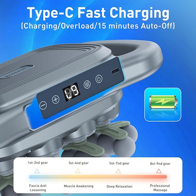 Upgrade 28 Head Massage Gun Set, Handheld Back Massager Gun Deep Tissue,9 Speeds Electric Percussion Muscle Body Massager for Athletes Neck Shoulder Pain Relief,Gifts for Men Women