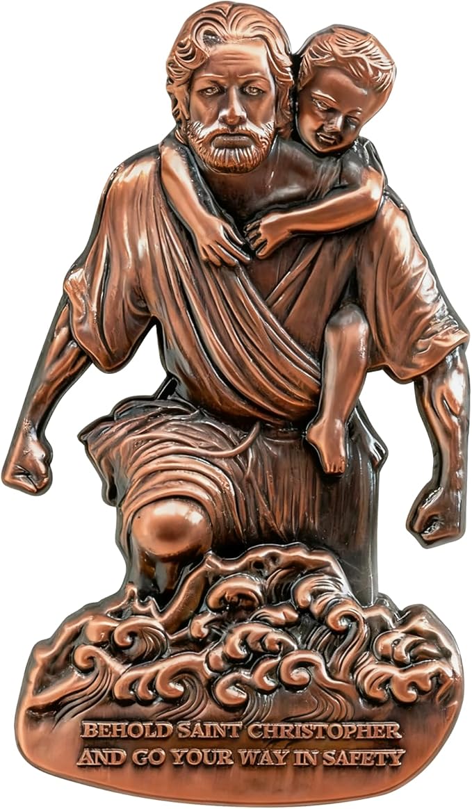 St Christopher Medal for Car, Metal Saint Christopher Visor Clip, Talisman for Safety, Automotive Visor Accessories, Gift for Drivers, Families, Friends