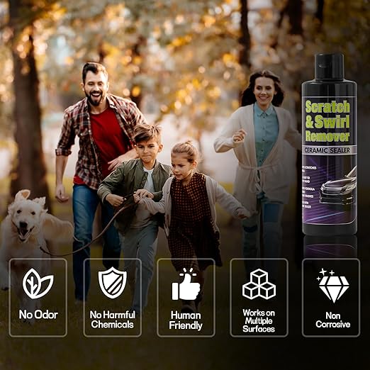 Upgraded Car Scratch Remover Kit, Scratch Remover for Vehicles & Cars, Car Paint Scratch Repair, Polishing & Rubbing Compound Paint Restorer with Applicator Pad, add Gloss & Shine 9.2OZ