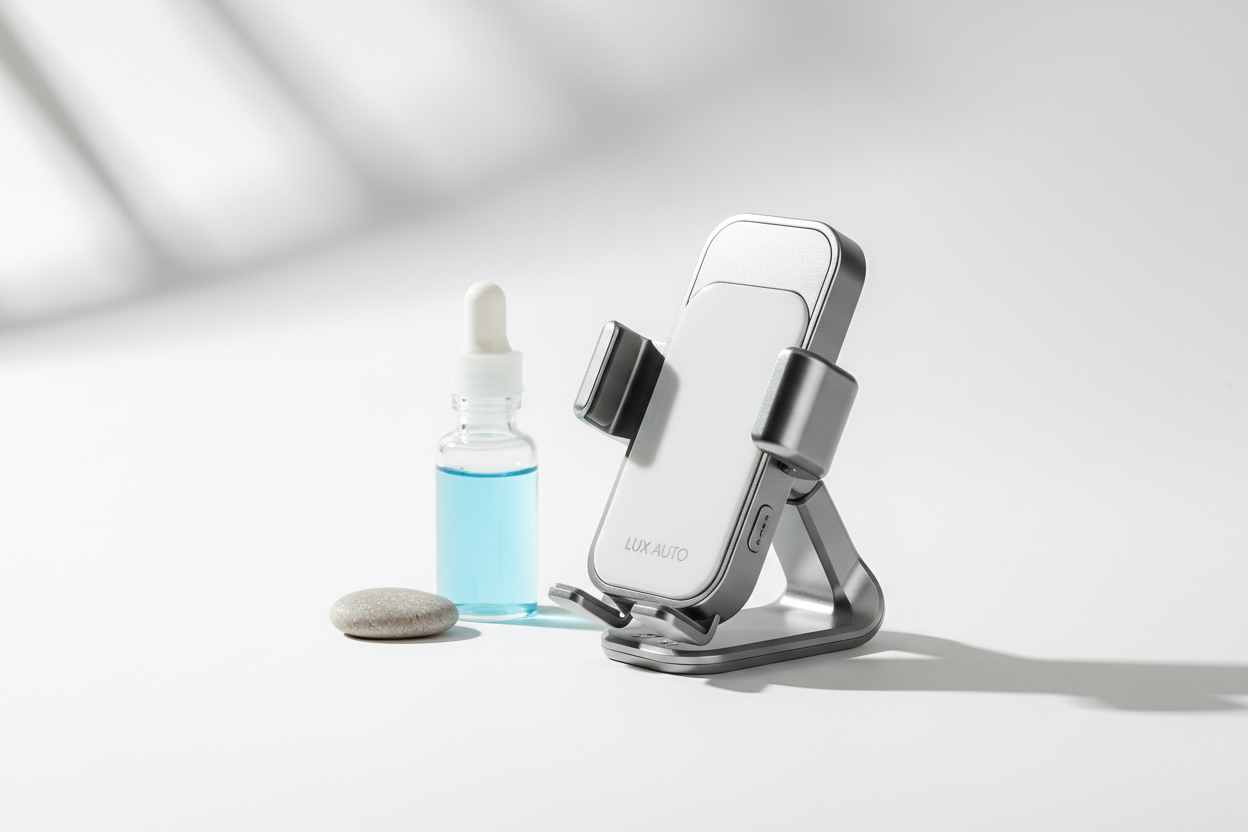 Premium car phone mount - magnetic and adjustable holder for hands-free navigation and safe driving