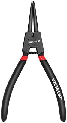 WISEUP Circlip Pliers 7 inch, Straight External Tips (Tip Diameter 1/20") Snap Ring Pliers Heavy Duty for C Clip Remover Retaining by WISEUP