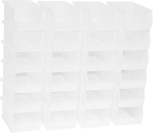 Akro-Mils 30220 AkroBins Plastic Storage Bins, 7"x4"x3", Clear, 24-Pack by Akro-Mils