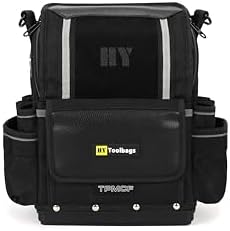 Closed Top Toolbags Professional Electrician Tool Bag, Tool Organizer, HVAC,Black, Large Capacity Multi-Pocket Design, Removable Tool Panels, Service Bag with Shoulder Strap, Molded Handle - Image 5
