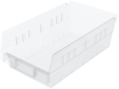 Akro-Mils 30130 Heavy Duty Plastic Shelf Bins, 12"x 6.5"x 4", Clear, 12-Pk by Akro-Mils