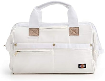 Dickies 16-Inch Durable Canvas Work Bag for Painters, Carpenters, and Builders, Heavy-Duty Zipper, Reinforced Handles, Exterior Pockets, White by QualityBrandsandAccessoriesforMenWomenandKids