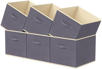 Lifewit Storage Cubes, 11 Inch Organizer Bins, 18L Gray, 6 Packs by Lifewit