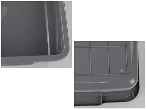 4-Pack Large Plastic Bus Box, Commercial Tote Box, 32 L, Grey - Image 3