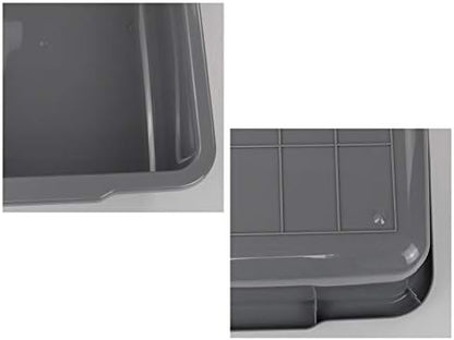 4-Pack Large Plastic Bus Box, Commercial Tote Box, 32 L, Grey - Image 3