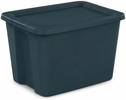 18 Gal Storage Bin with Snap-On Lid, Stackable Plastic Tote, Teal by Unknown