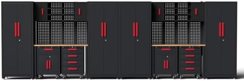 16Pack Garage Cabinet Storage System, Heavy Duty Workshop Set,Red by Tsnritor