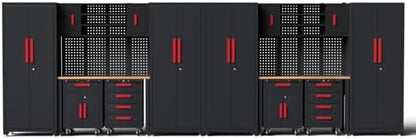 16Pack Garage Cabinet Storage System, Heavy Duty Workshop Set,Red by Tsnritor