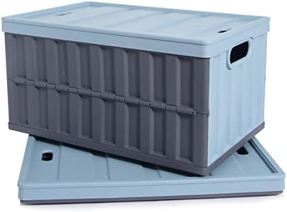 Citylife 64L Collapsible Storage Bins with Lids Plastic Storage Containers for Organizing Stackable Storage Box Large Heavy Duty Utility Crates, 2 Packs by CITYLIFEHomeOrganization