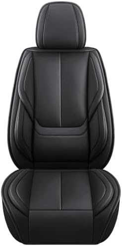 MINGBRON Seat Covers, Car Seat Covers Front Seats, Car Seat Cover, Car Seat Protector Waterproof, Car Seat Cushion Nappa Leather, Black Seat Covers Carseat Cover Universal Fit for Most Cars - Image 3