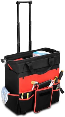 Auto Dynasty 17" Tool Bag Rolling Cart Canvas Organizer w/Wheels, 300LBS by AutoDynasty