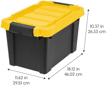 5 Gal Heavy Duty Storage Bins with Lids, Stackable Totes 4 Pack - Image 3