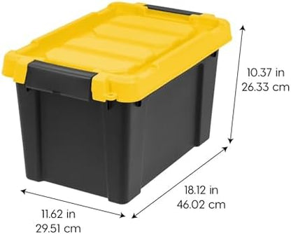 5 Gal Heavy Duty Storage Bins with Lids, Stackable Totes 4 Pack - Image 3