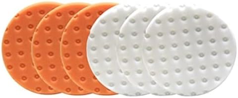 Smart Foam Pads Dual Action 5.5 inch Cut and Polish Combo (3-White, 3-Orange, 5.5 inch) | Perform 2-Step Compounding/Polishing Automotive Paint Correction Detail with Ease! by LakeCountryManufacturing