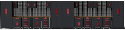 24Pcs Garage Cabinet Storage System, Heavy Duty Workshop Set, Red by Tsnritor