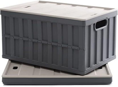 Citylife 64L Collapsible Storage Bins with Lids Plastic Storage Containers for Organizing Stackable Storage Box Large Heavy Duty Utility Crates, 2 Packs by CITYLIFEHomeOrganization