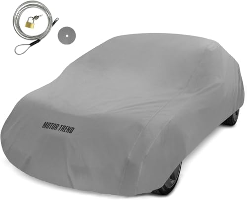 Motor Trend Breathable Lightweight Car Cover, Anti-Moisture Build-Up Water-Resistant Scratch-Resistant Travel-Friendly, Universal Fit for Cars SUVs Trucks Vans All-Weather Outdoor/Indoor, (XXL) 228" L by MotorTrend