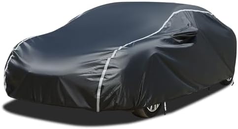 Coverado 6 Layers Car Cover Waterproof All Weather, Soft Cotton Lined Coupe Cover, Outdoor Heavy Duty Car Covers Rain Snow UV Hail Protection, Full Covers Universal Fit for Sports Car (173"-182") by COVERADOAUTO