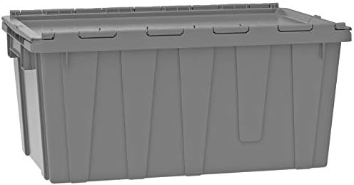 Buckhorn AR2717120209000 Industrial Plastic Stackable Storage KeepBox Tote Container with Hinged Attached Lid, 27-Inch L x 17-Inch W x 12-Inch H, Blue - Image 3