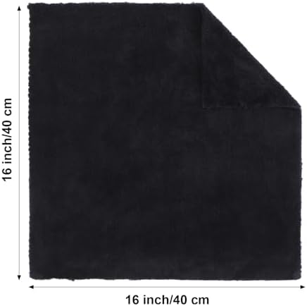 Shimeyao 40 Pcs 16 x 16 Inch Edgeless Microfiber Plush Towels for Cars Detailing Drying Wash Polishing Absorbent Cleaning Cloths, 500 GSM (Black) - Image 2